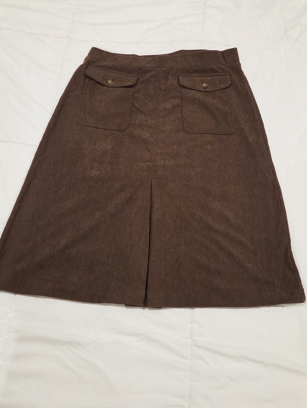 NWT Halara AuraCord Cloud Brown Corduroy Utility Slit Midi Skirt Size L